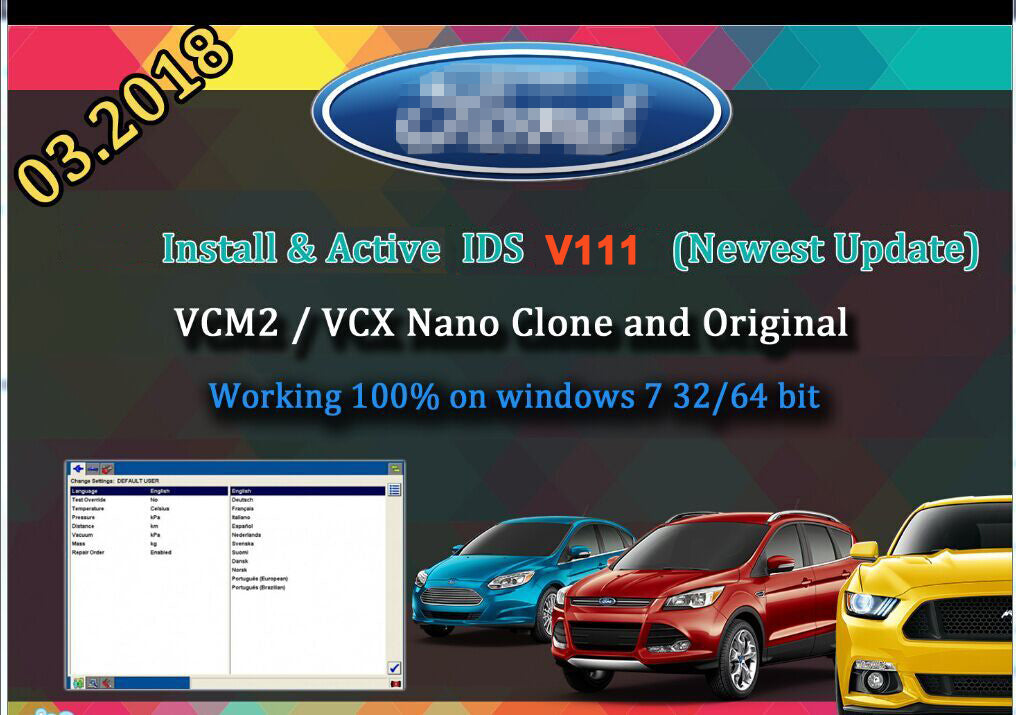 Ford VCM IDS V111 Full Software Install By Software HDD or SDD