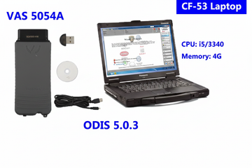 VAS 5054A with Bluetooth and OKI Chip Panasonic CF-53/Dell E6420 Laptop for Installed ODIS V5.1.5 for VAG Ready to Use