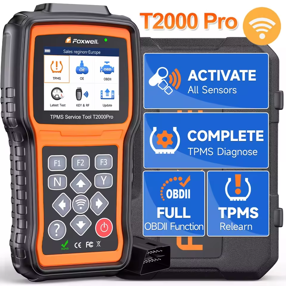 FOXWELL T2000 PRO Tire Pressure Monitor OBD2 Tire Pressure Diagnostic Tools with Sensors