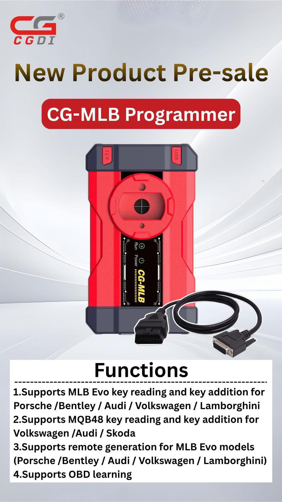 CG‑MLB Programmer｜Professional Automotive Key Programming Tool for MLB Evo & MQB48 Platforms