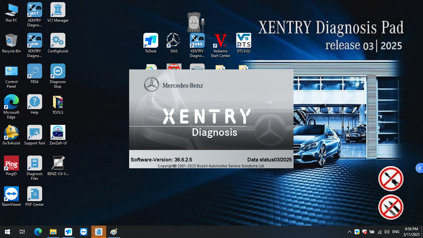 V2025.09 Benz Xentry Diagnostic & Programming Software For Mercedes installed in SSD/HDD