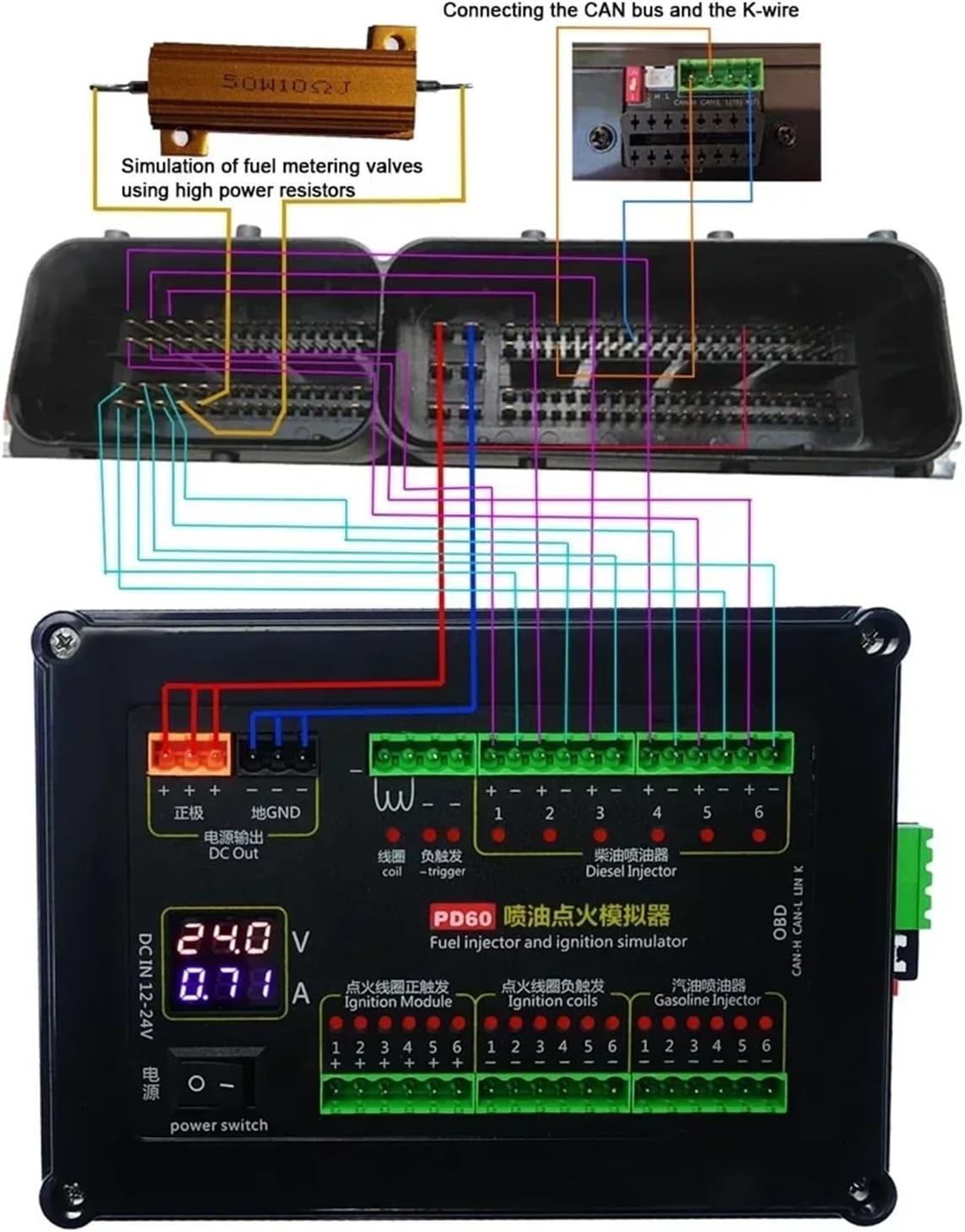 PD60 Fuel Injection Ignition Simulator ECU Maintenance Platform Testing ...