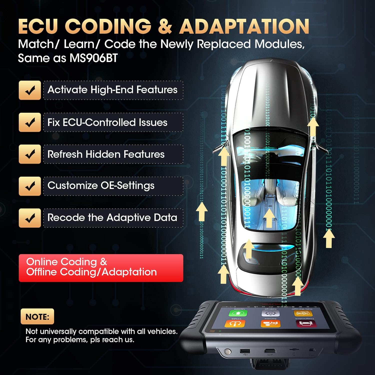 Autel_MaxiPRO_MP808S-TS_TPMS-ECU CODING -ADAPTATION Match /Learn/ Code the Newly Replaced Modules,Same as MS906BT