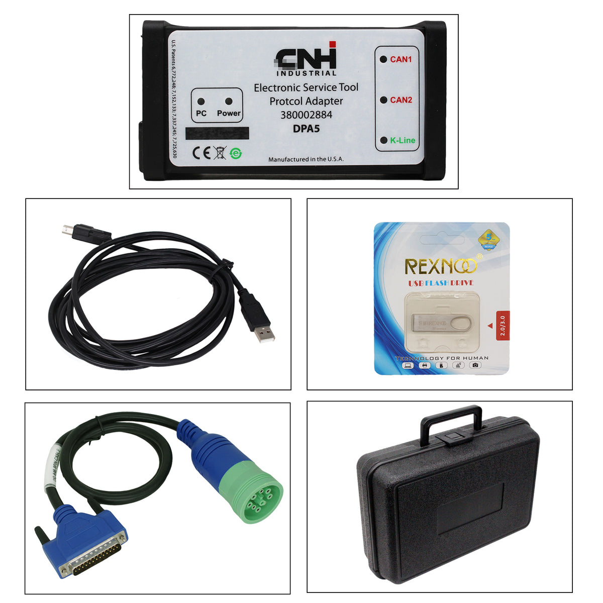 CNH DPA5 Kit V9.9 Diagnostic Tool Dearborn Protocol Adapter 5 New Holland Electronic Service Tools