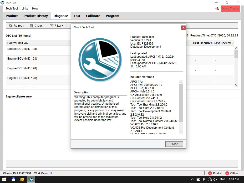 V-olvo P-remium T-ech Tool P-TT V2.8.241 for V-OCOM with 1 Time Free Activation( V-olvo）