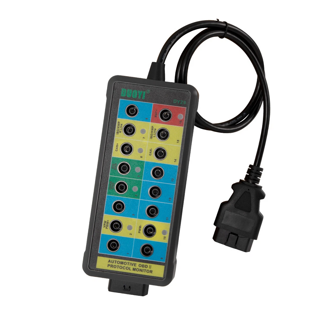 DUOYI DY29 Diagnostic Protocol Detector Tester OBD2 16Pin Breakout Box