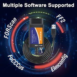 Forscan OBD2 to USB Cable Elm327 OBD2 Scanner Supported  Software