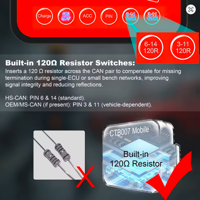 WOYO CTB007 Mobile OBD2 Diagnostic Test Box - Professional ECU Bench Tester