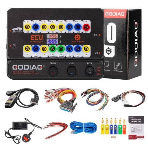 GODIAGGT100PLUSGPTENETDOIP24V-12VAUTOTOOLSOBDIIBreakOutBoxECUConnector-package list 