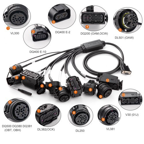 GODIAG Gearbox Cable 9-in-1 & 5-in-1 & 7-in-1 Sets XHORSE MULTI-PROG for V-A-G V30/ DQ200/ DL501/ VL300/ VL381/ DQ500/ DQ250/ DQ380/ DQ381/ DQ400E/ DL382