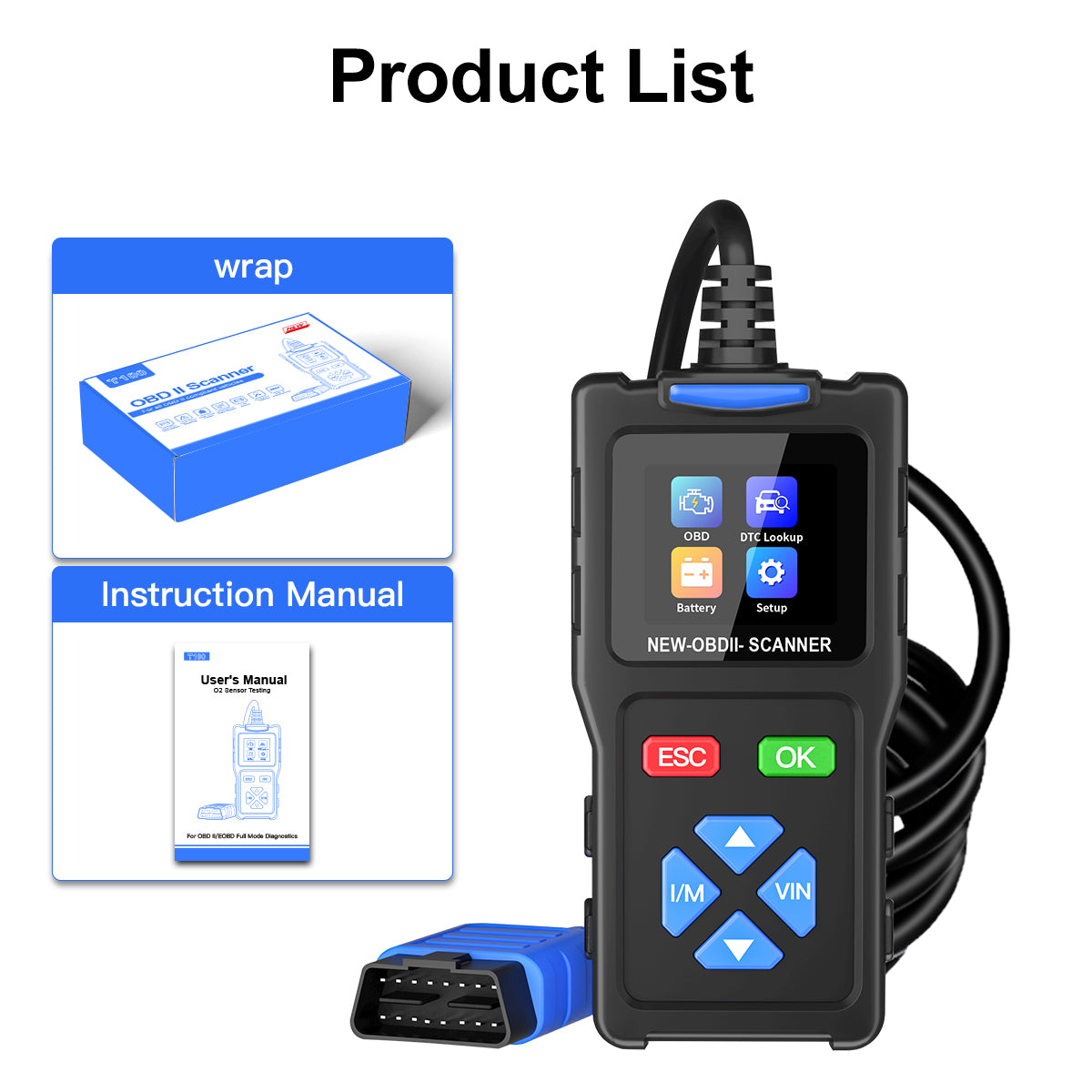 Jdiag T100 OBD2 Car Engine Scanner for All Cars Supports reading and c