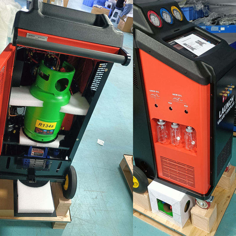 LAUNCH VALUE 1000 PLUS Fully Automatic Refrigerant Recovery Cleaning Filling Machine R134A R1234YF Silent Car Repair Tool