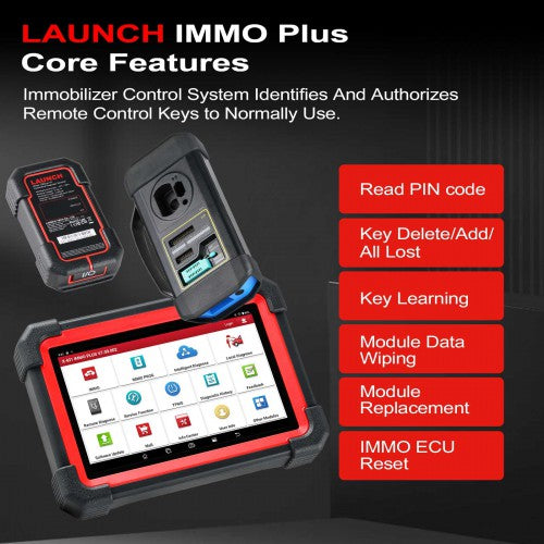 LAUNCH X431 IMMO PLUS Key Programmer IMMO Clone Diagnostics 3-in-1 Supports ECU Coding and 39 Special Functions
