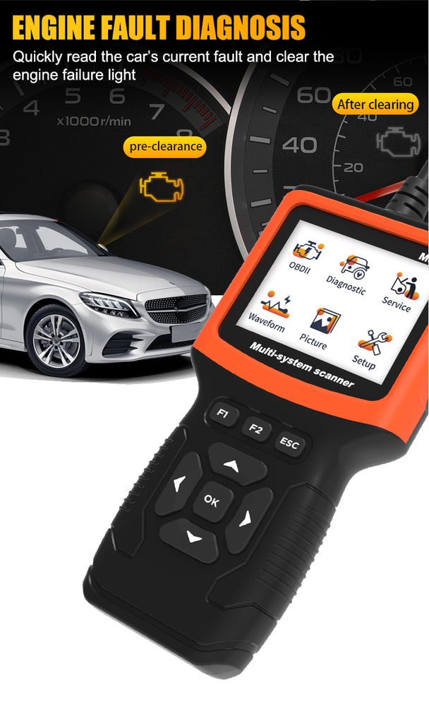 Car Fault Diagnostic Instrument M301 Engine Tester OBD2 Testing Tool R ...