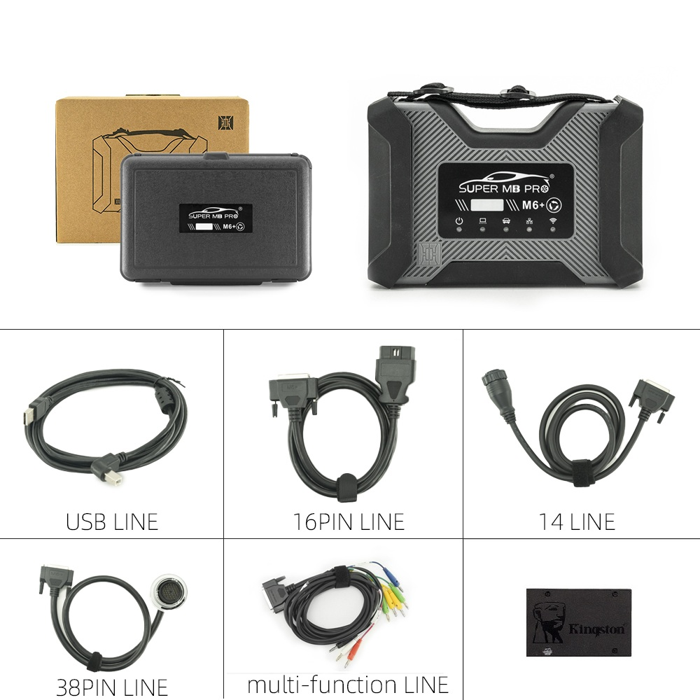 SUPER MB PRO M6+ Pro Star Diagnosis Tool Full Configuration for Benz Cars and Trucks Supports BMW Aicoder E-SYS and Immercode