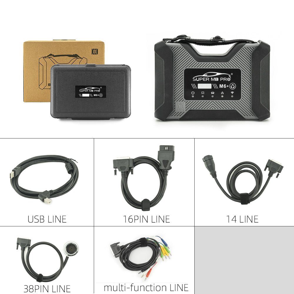 SUPER MB PRO M6+ Pro Star Diagnosis Tool Full Configuration for Benz Cars and Trucks Supports BMW Aicoder E-SYS and Immercode