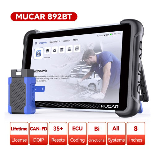 MUCAR 892BT Bidirectional AI OBD2 Diagnostic Scanner Full System Auto Repair Tool