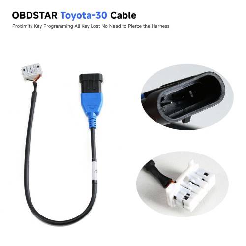 OBDSTAR Toyota-30 Cable Support 4A and 8A-BA All Key Lost for X300 DP PLUS/ X300 PRO4/ X300 DP Key Master