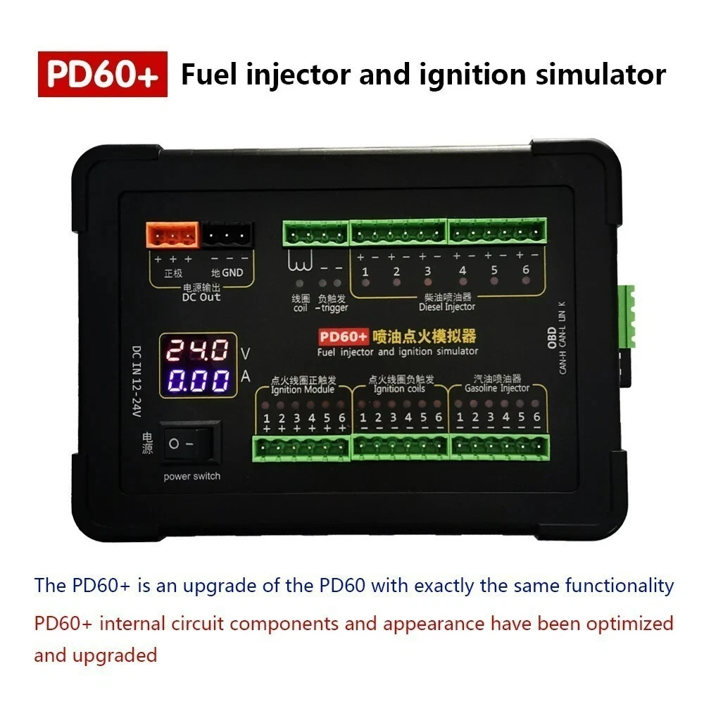 PD60+ Injector & Ignition Coil Simulator for Automotive Electrical Testing