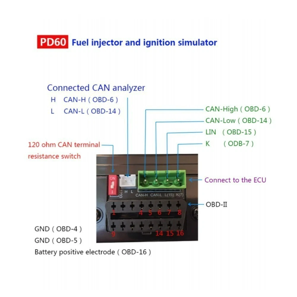 PD60+ Injector & Ignition Coil Simulator for Automotive Electrical Testing