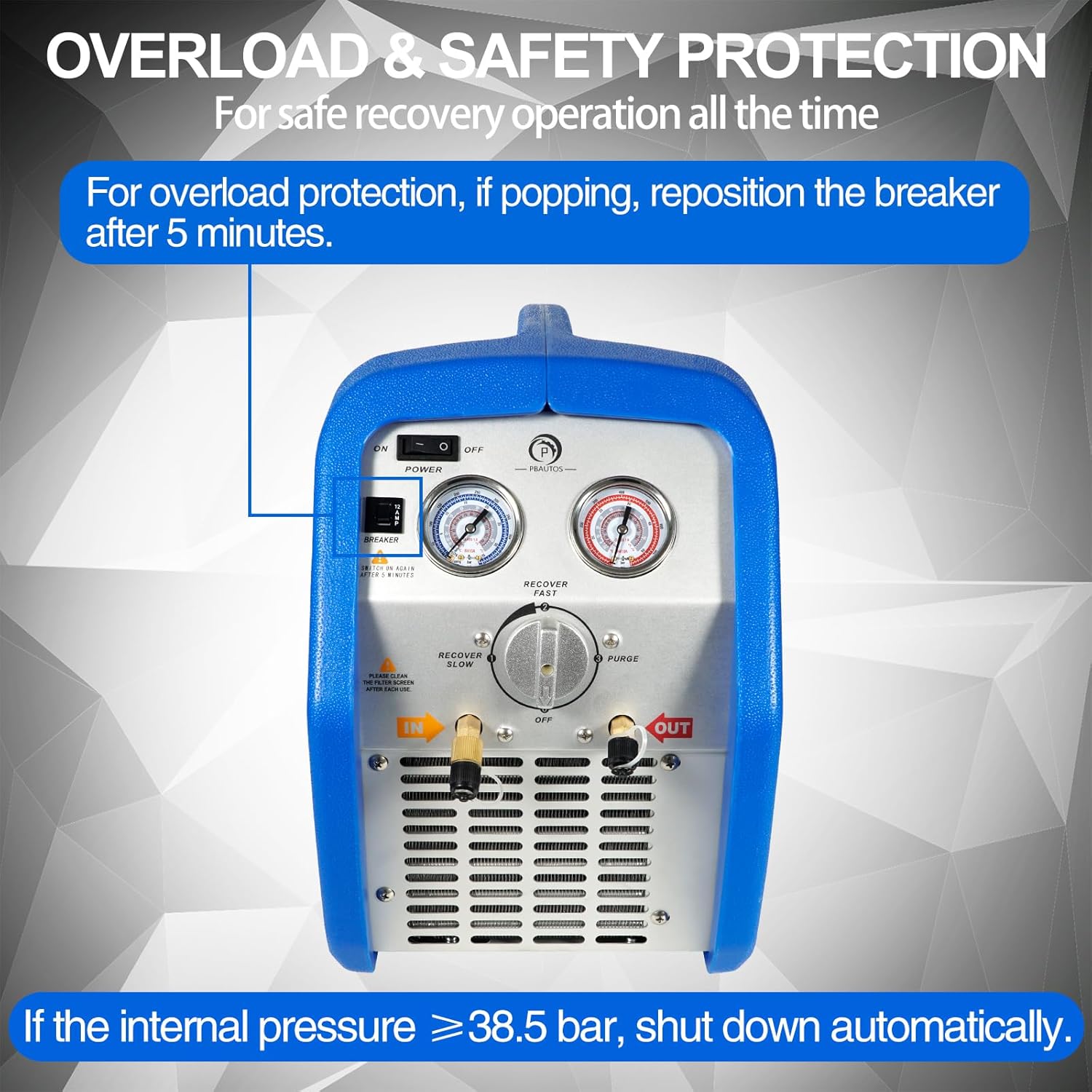 RR250 Portable AC Refrigerant Recovery Machine 3/4 HP 4 R410A HVAC