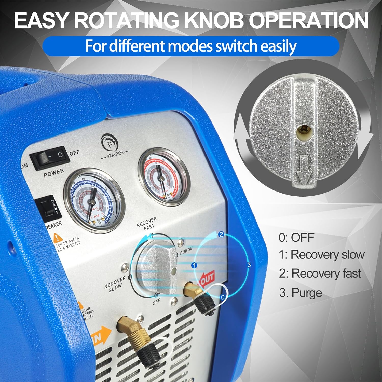 RR250 Portable AC Refrigerant Recovery Machine 3/4 HP 4 R410A HVAC