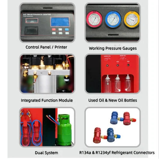 LAUNCH VALUE 1000 PLUS Fully Automatic Refrigerant Recovery Cleaning Filling Machine R134A R1234YF Silent Car Repair Tool