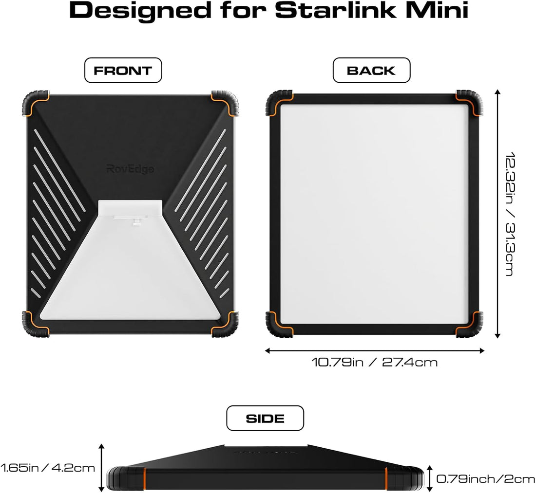 Starlink Mini Cover Case Liquid Silicone Protective Accessories for Starlink Mini Satellite Dish Reinforced Corner Protector with Heat Dissipation Vents Anti-Collision Case for RV Camping Outdoor