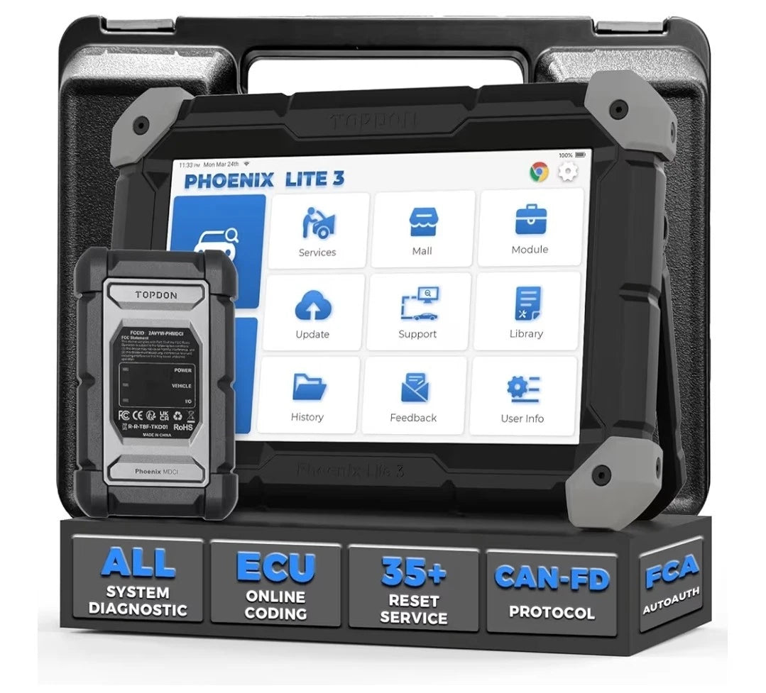 TOPDON Phoenix Lite 3 Bi-Directional Scan Tool All System Diagnostics ECU Online & Offline 2 Year Upgrade coding