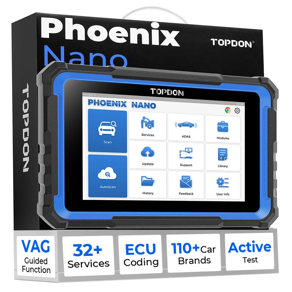TOPDON Phoenix Nano Full Systems OE-Level Diagnostic Tool with ECU Coding 2 Years Update