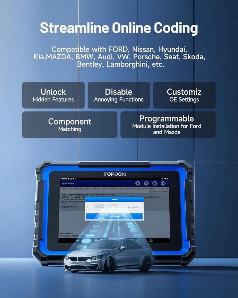 TOPDON Phoenix Nano Full Systems OE-Level Diagnostic Tool with ECU Coding 2 Years Update