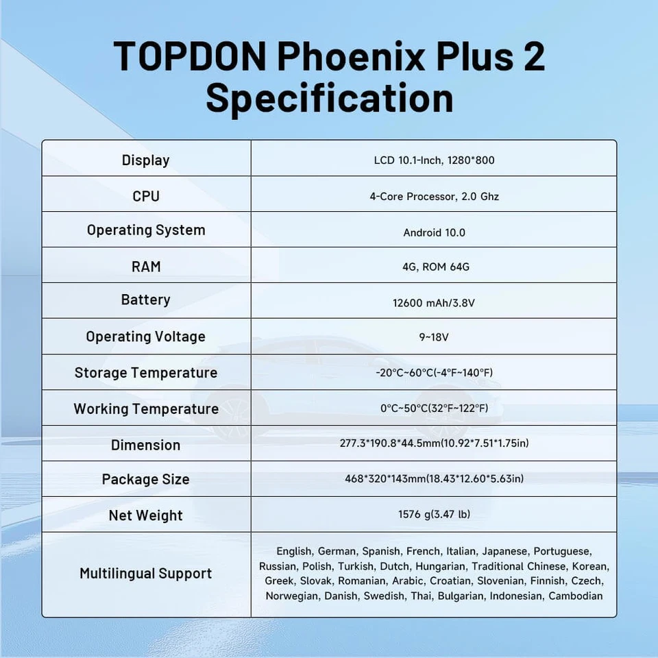 TOPDON Phoenix Plus 2 Full System Diagnostic Tool Supports Topology Map, ECU Coding, 42+ Service, FCA SGW AutoAuth