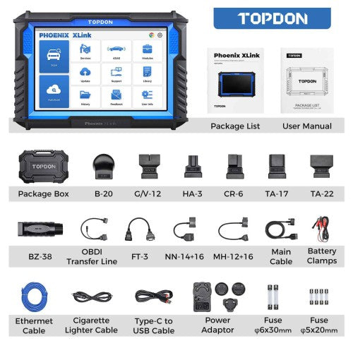 TOPDON Phoenix XLink Bi-Directional Diagnostic Tool Supports ECU Programming, ECU coding, 41 Services