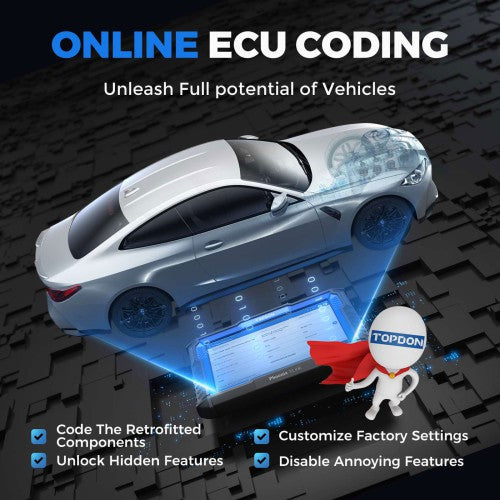 TOPDON Phoenix XLink Bi-Directional Diagnostic Tool Supports ECU Programming, ECU coding, 41 Services