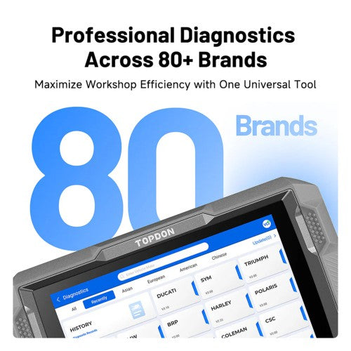 TOPDON Ultradiag MOTO Bluetooth Motorcycle Scan Tool For 80+ Brand Motorcycle 1 Year Free Update