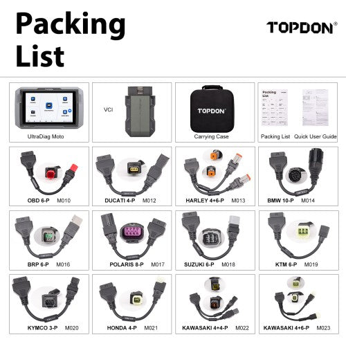 TOPDON Ultradiag MOTO Bluetooth Motorcycle Scan Tool For 80+ Brand Motorcycle 1 Year Free Update