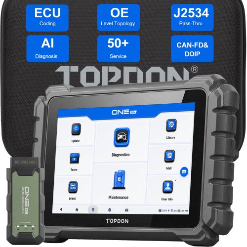 2026 TOPDON ONE Lite Bidirectional Diagnostic Scanner | CAN FD DoIP J2534 VCI, ECU Coding & 50+ Service Functions