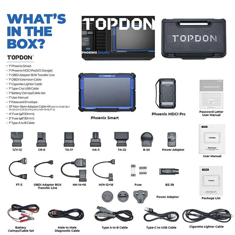 Topdon Phoenix Smart Full System Diagnostic Tool Supports ECU Online Programming