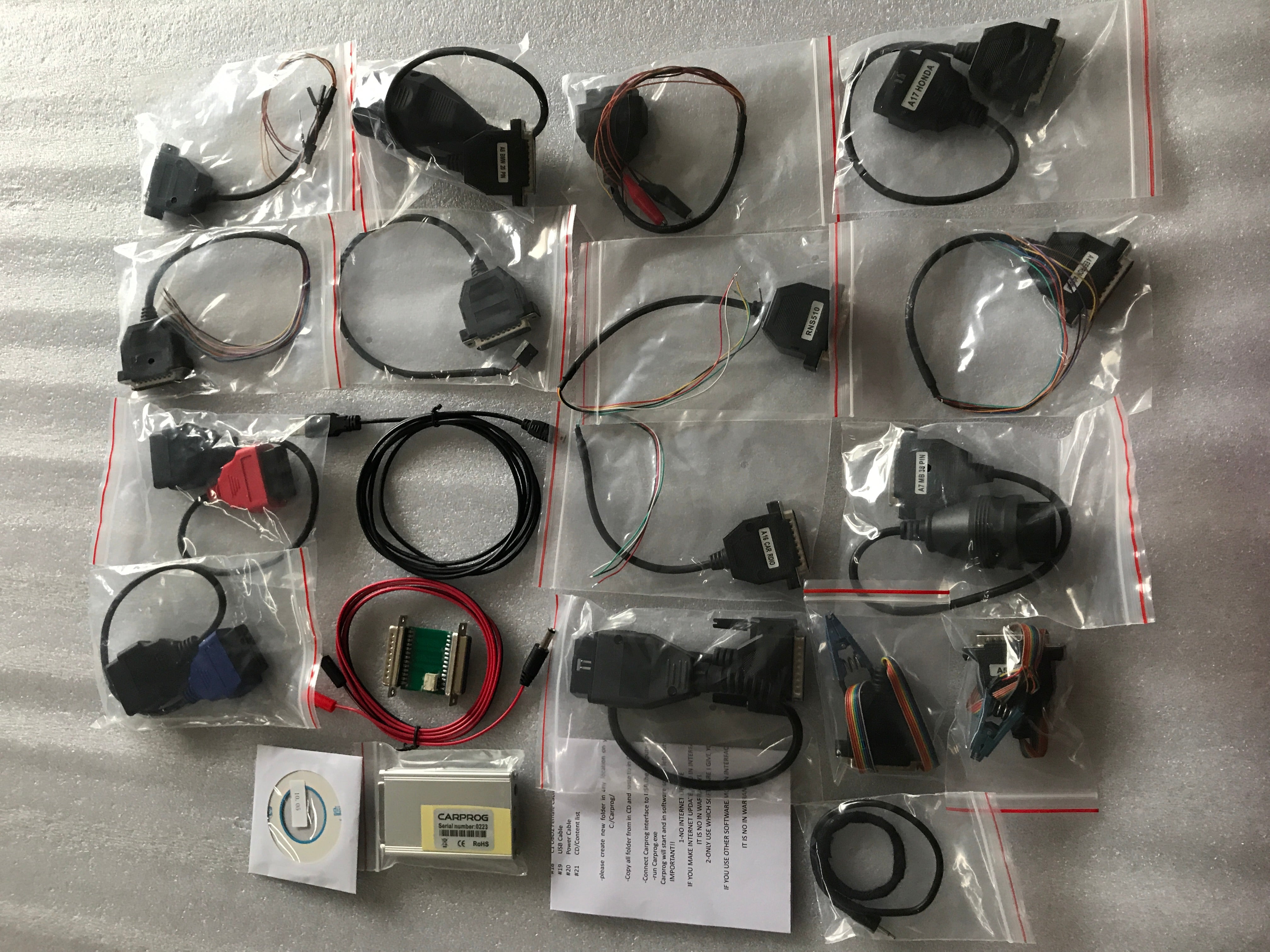 Carprog Online Version V13.77 V8.21 + V10.93 ECU Programmer Best Airbag Reset with All 21 Adapters