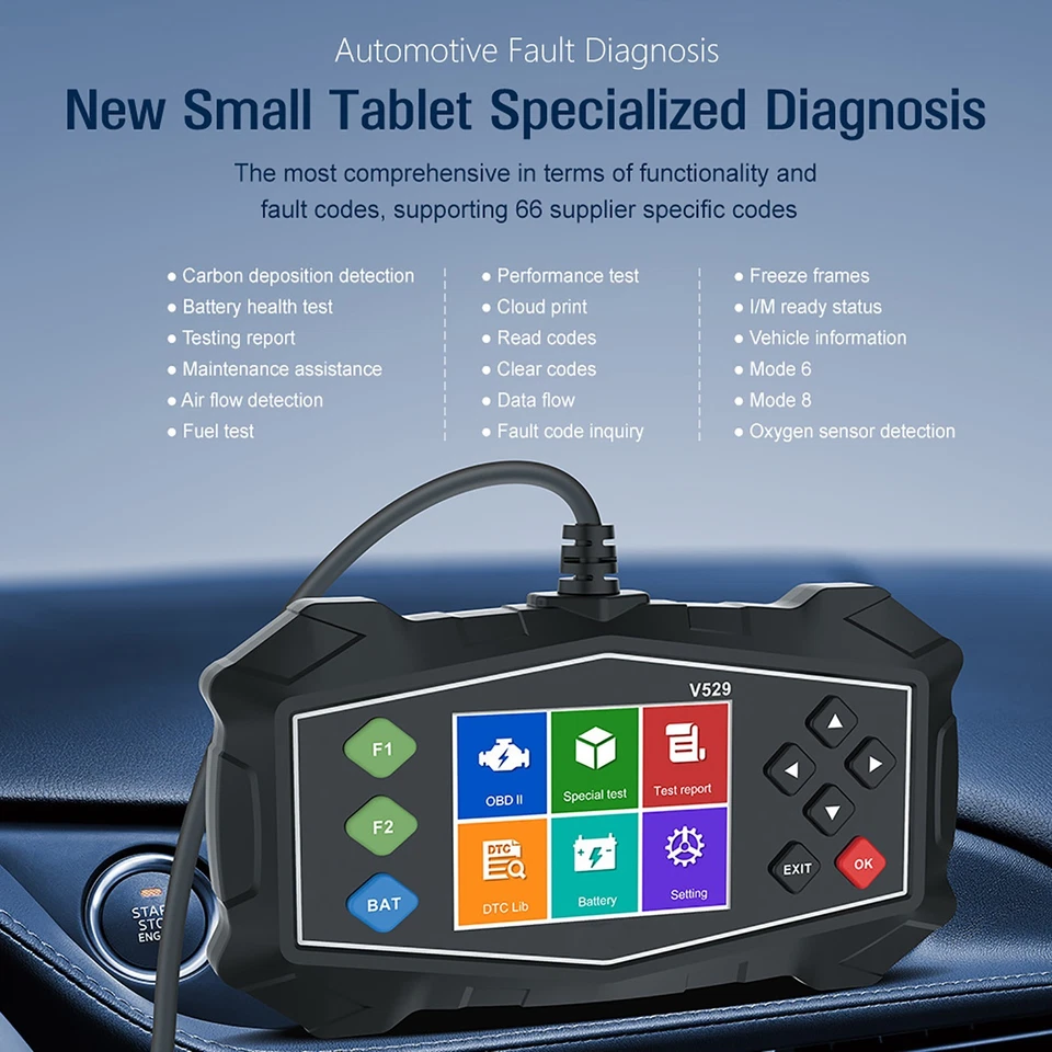 V529 OBD2 Scanner Automotive Fault Diagnostic Tool Check Engine