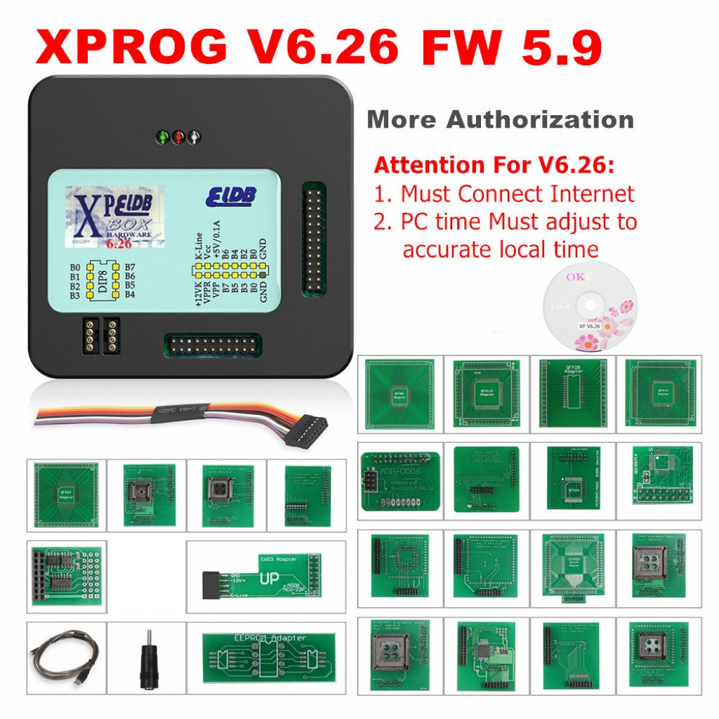 XPROG M V6.50 V6.26  A New Authorizations XPROG Metal Box XPROG-M ECU Programmer with Full Adapters