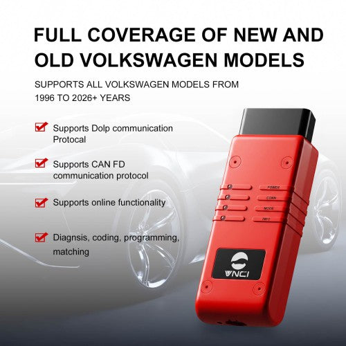 2026 VNCI 6154B Diagnostic Tool for VW Audi Compatible OEM Software and Driver Supports CAN FD DoIP