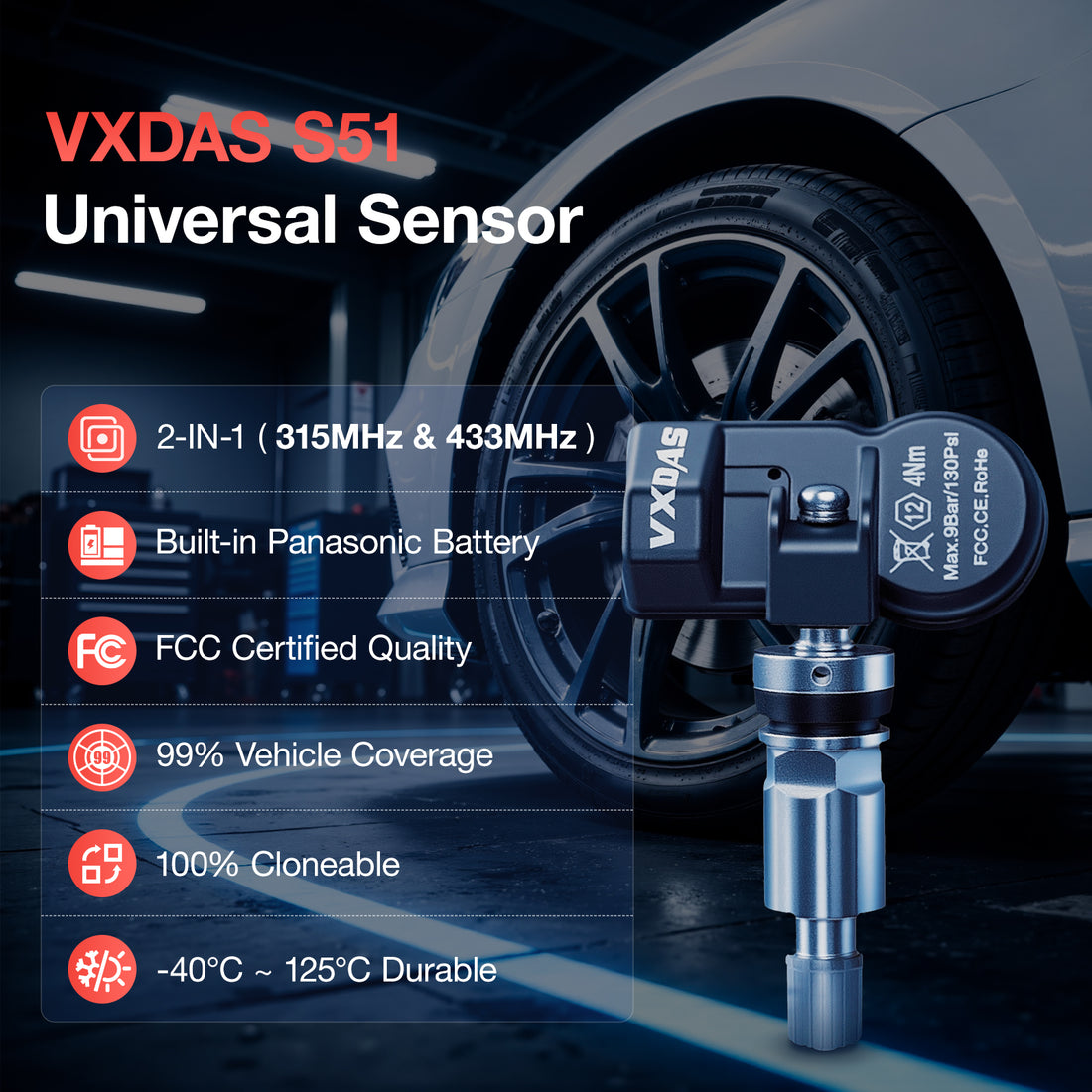 VXDAS S51 Universal TPMS Sensor 5