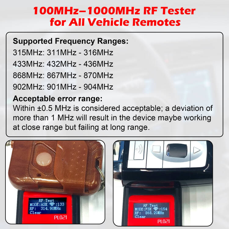 WOYO PL021 RF & ID Remote Tester 315/433/868/902MHz ASK/FSK Recognizer