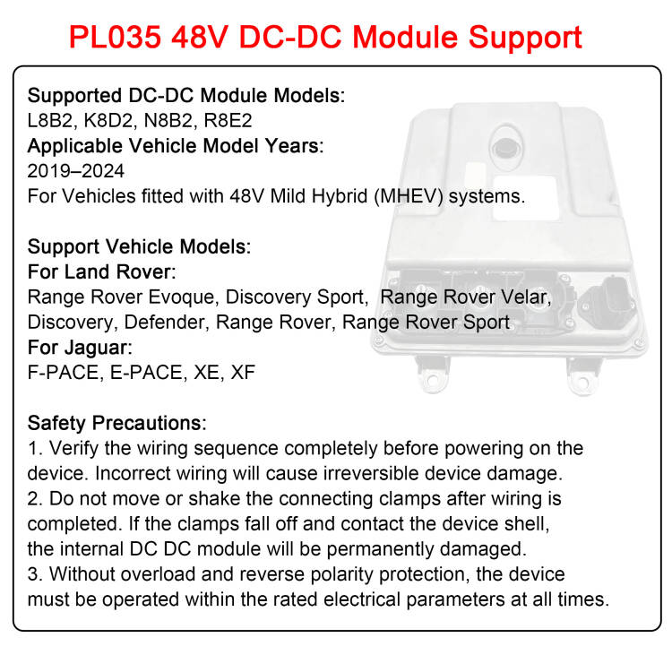 WOYO PL035 48V DC‑DC Module Tester for Jaguar Land Rover MHEV 2019‑2024