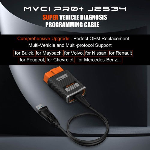 XHORSE MVCI PRO+ XDMVJP J2534 Passthru Cable Vehicle Diagnostic Programming Cable