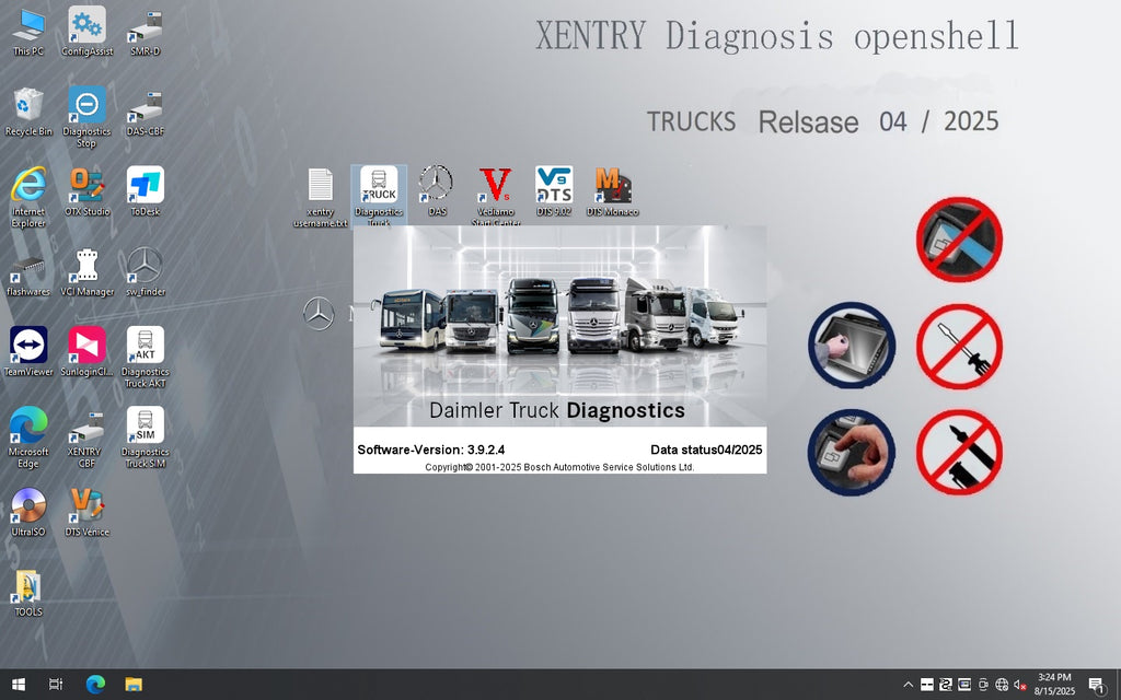 برنامج تشخيص شاحنة Mitsubishi Fuso Xentry HDD لمجموعة تشخيص Mitsubishi Fuso C5 وSD Connect C5 
