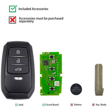 Xhorse XSTO01EN Toyota XM38 Smart Key 4D 8A 4A All in One with Key Shell 1 Piece