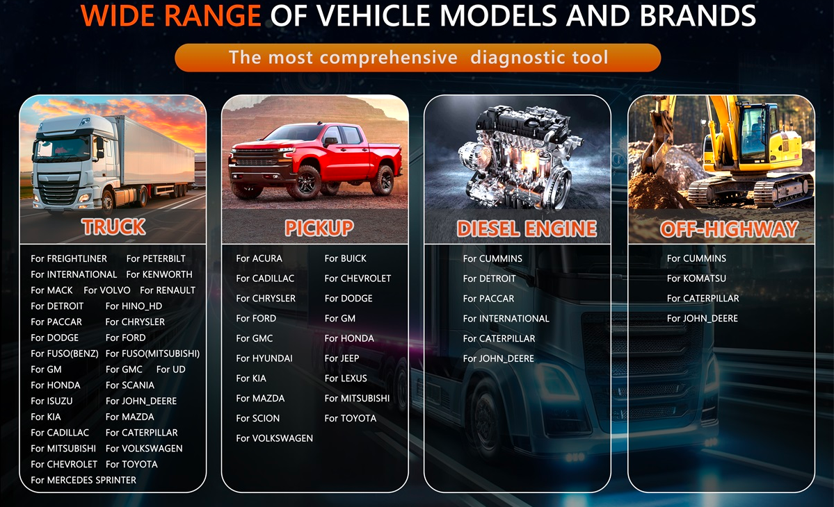 Xtruck HD19 Heavy Duty Diesel Truck Diagnostic Scanner - All-in-One Diagnostic Solution for Commercial Vehicles