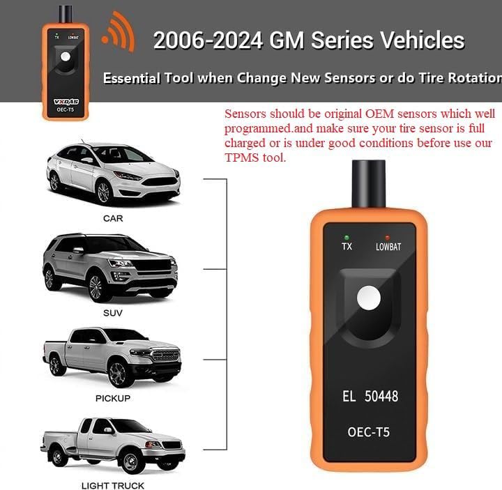 VXDAS EL-50448 TPMS Relearn Tool EL 50448 TPMS Reset Tool for G-M/Opel TPMS Senser Replacement